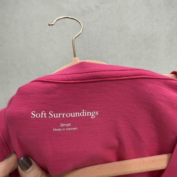 Soft Surroundings Tank Top Womens Small Pink V Neck Cotton Spandex Sleeveless - Picture 2 of 7